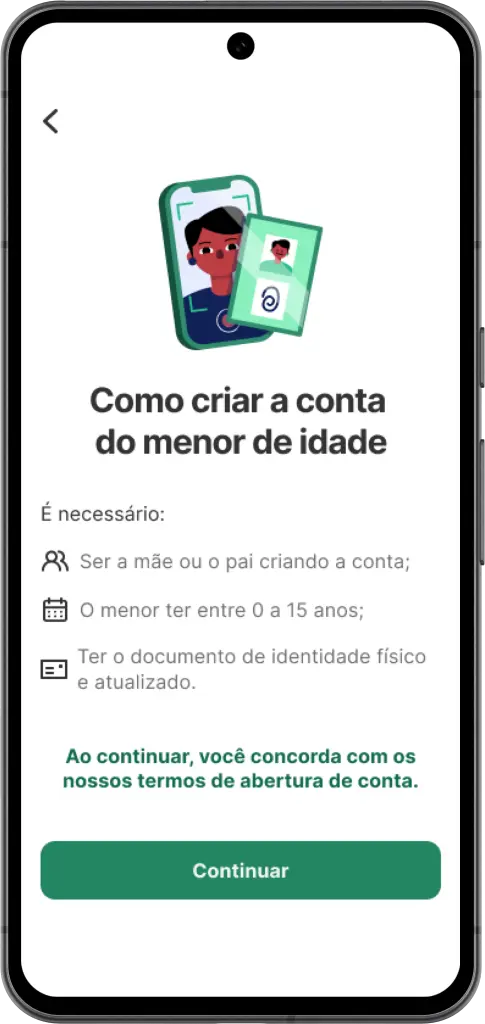Como criar conta do menor de idade