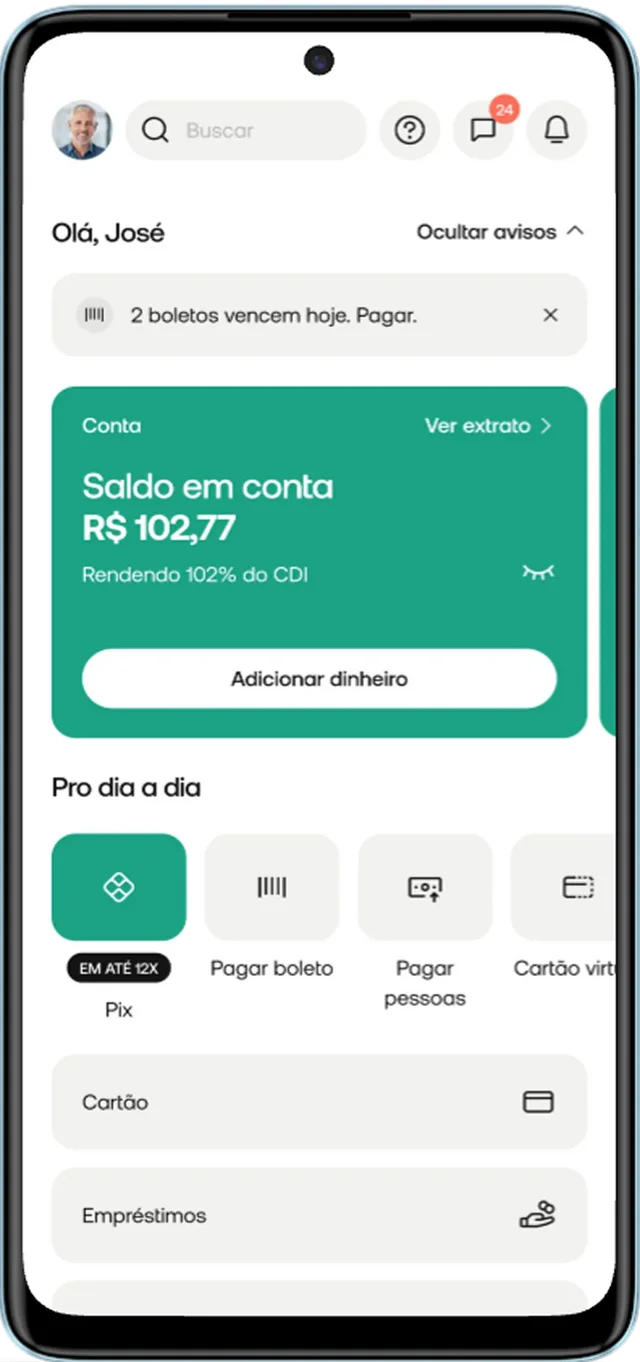 Tela inicial app PicPay