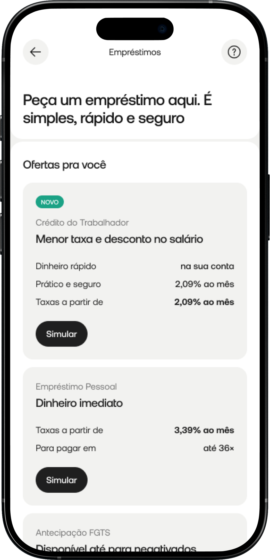 Tela inicial do app PicPay