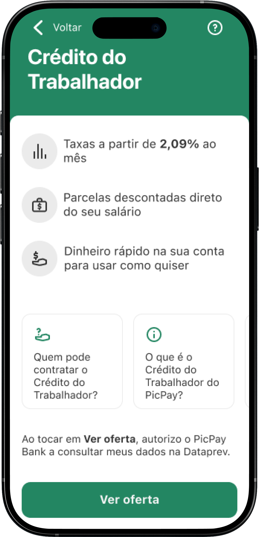 Tela do PicPay Antecipa