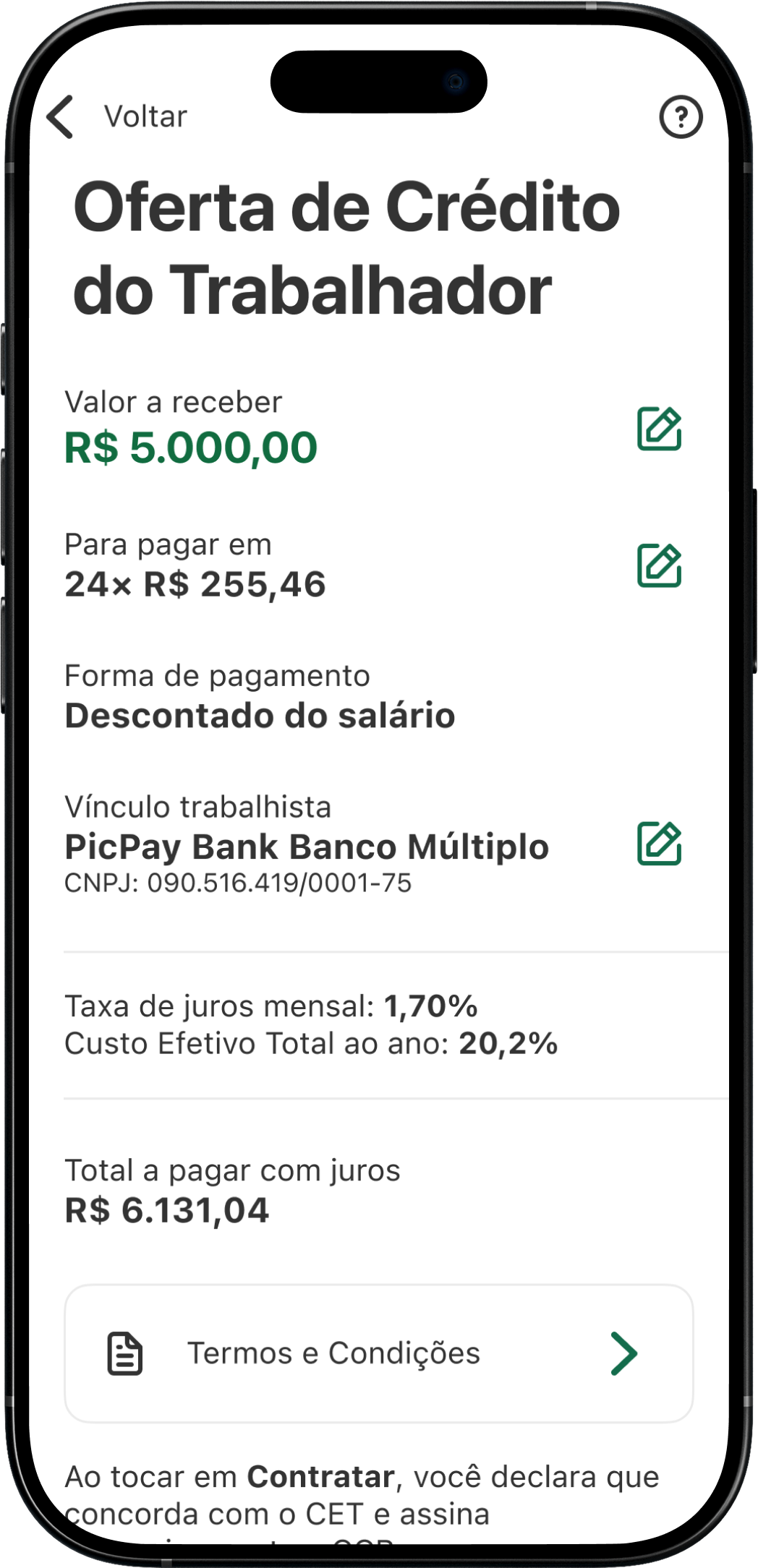 Tela escolha onde quer receber