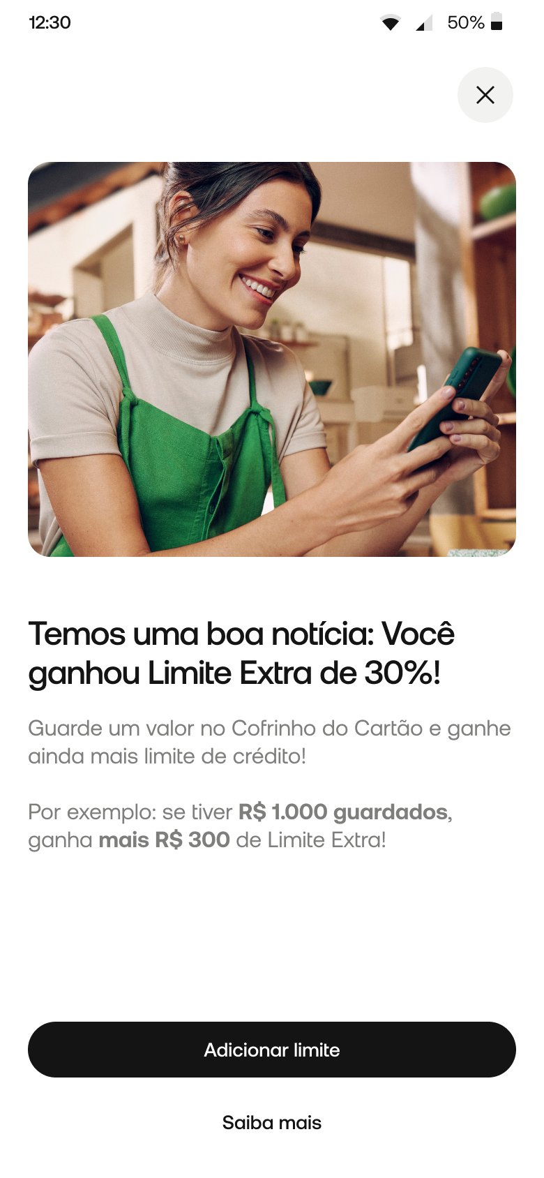 Peça e ative o seu cartão pelo app